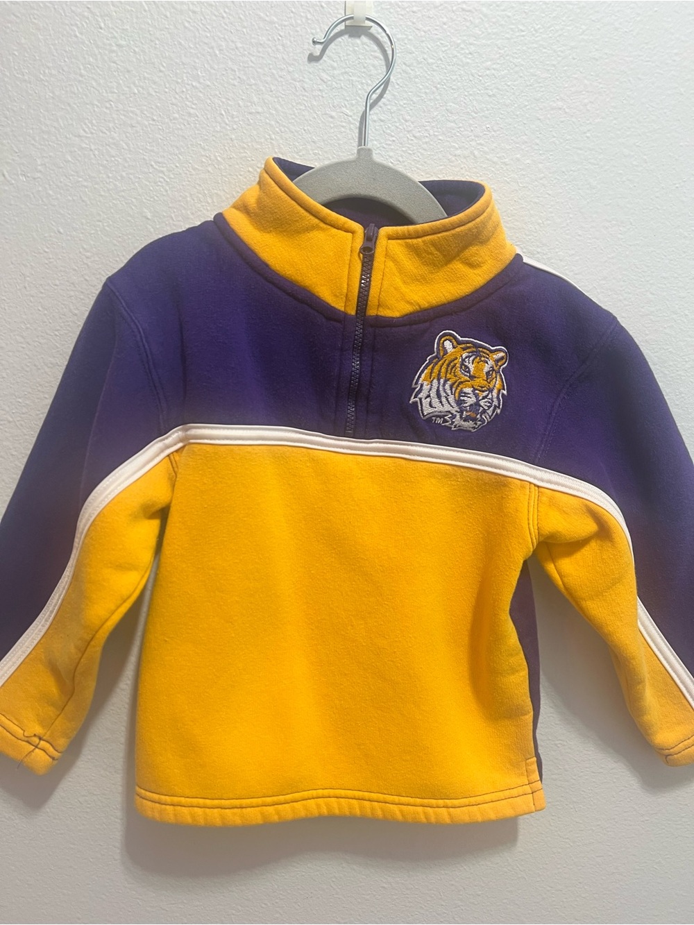 Kids Purple & Yellow Fleece Pullover LSU 4T - Picture 3 of 5